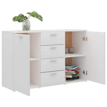 Sideboard White 120x35.5x75 cm Engineered Wood