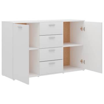 Sideboard White 120x35.5x75 cm Engineered Wood