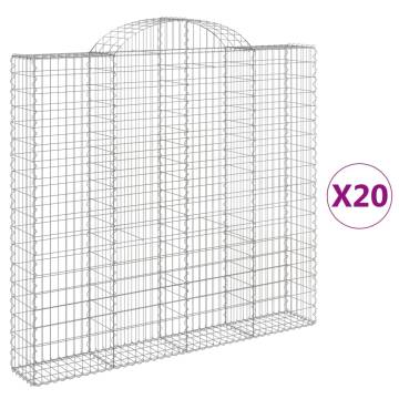 Arched Gabion Baskets 20 pcs 200x30x180200 cm Galvanised Iron