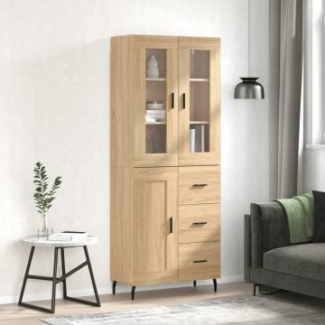 Highboard Sonoma Oak 69.5x34x180 cm Engineered Wood