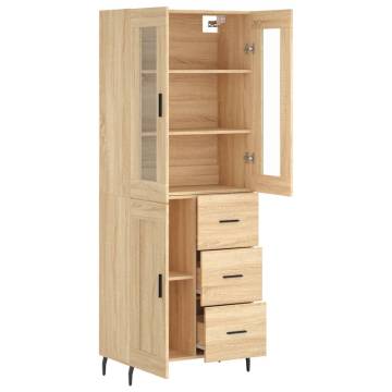 Highboard Sonoma Oak 69.5x34x180 cm Engineered Wood