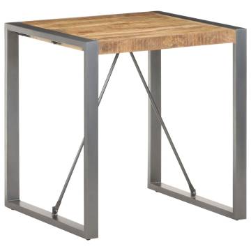 Dining Table 70x70x75 cm Solid Rough Mango Wood