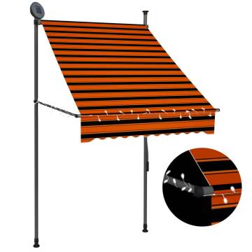 Manual Retractable Awning with LED 100 cm Orange and Brown