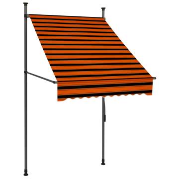 Manual Retractable Awning with LED 100 cm Orange and Brown