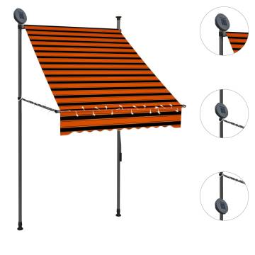 Manual Retractable Awning with LED 100 cm Orange and Brown