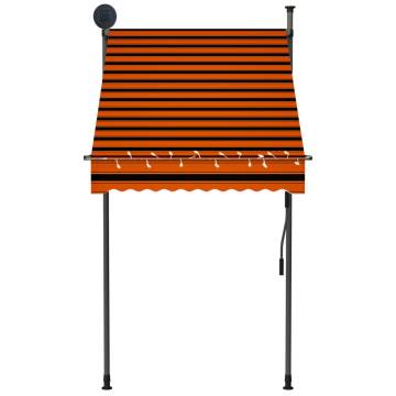 Manual Retractable Awning with LED 100 cm Orange and Brown