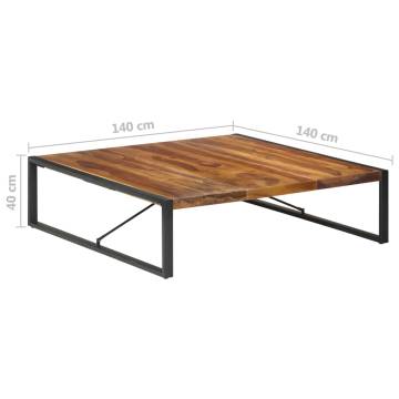 Coffee Table 140x140x40 cm Solid Wood with Sheesham Finish