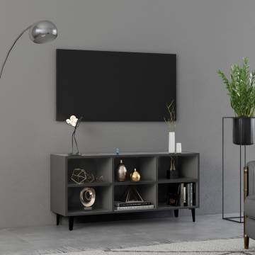 TV Cabinet with Metal Legs Grey 103.5x30x50 cm