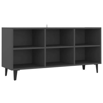 TV Cabinet with Metal Legs Grey 103.5x30x50 cm