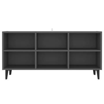 TV Cabinet with Metal Legs Grey 103.5x30x50 cm