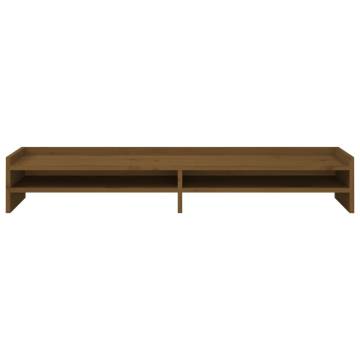 Monitor Stand Honey Brown 100x24x16 cm Solid Wood Pine