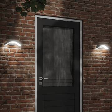 Outdoor LED Wall Lights with Sensors 2pcs Black Die-cast Aluminium