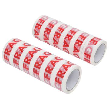 Packaging Tape 12 pcs FRAGILE Printed White 48 mm x 66 m