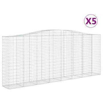 Arched Gabion Baskets 5 pcs 400x50x160180 cm Galvanised Iron