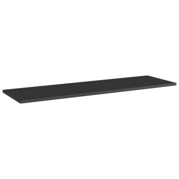 Bookshelf Boards 4 pcs High Gloss Black 100x30x1.5 cm Engineered Wood