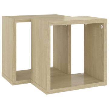 Wall Cube Shelves 2 pcs Sonoma Oak 26x15x26 cm