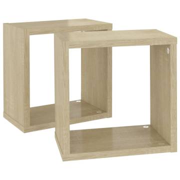 Wall Cube Shelves 2 pcs Sonoma Oak 26x15x26 cm