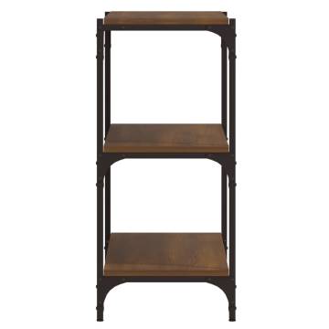 Book Cabinet Brown Oak 100x33x70.5 cm Engineered Wood and Steel