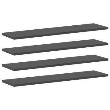 Bookshelf Boards 4 pcs Grey 80x20x1.5 cm Engineered Wood