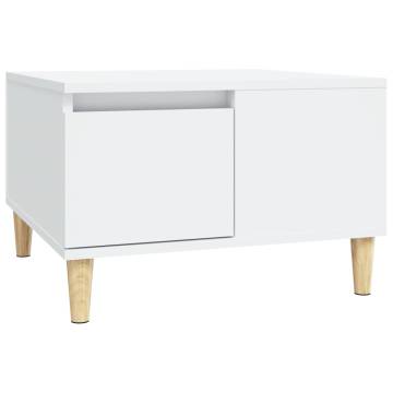 Coffee Table White 55x55x36.5 cm Engineered Wood