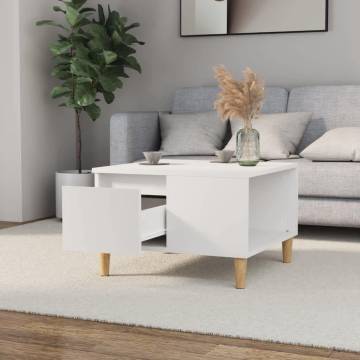 Coffee Table White 55x55x36.5 cm Engineered Wood