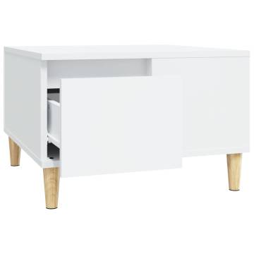 Coffee Table White 55x55x36.5 cm Engineered Wood