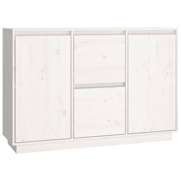 Sideboard White 111x34x75 cm Solid Wood Pine