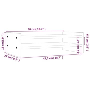 Monitor Stand Black 50x27x15 cm Solid Wood Pine