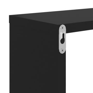 Wall Cube Shelves 6 pcs Black 22x15x22 cm