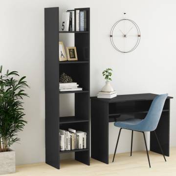 Book Cabinet High Gloss Grey 40x35x180 cm Engineered Wood