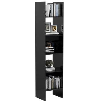 Book Cabinet High Gloss Grey 40x35x180 cm Engineered Wood