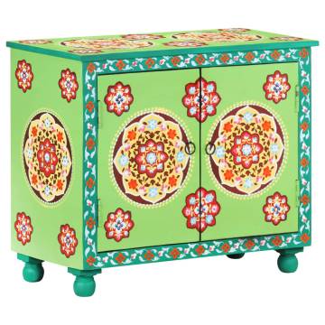 Hand Painted Sideboard Multicolour 70x35x60 cm Solid Mango Wood