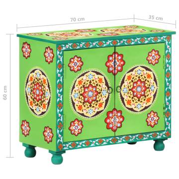 Hand Painted Sideboard Multicolour 70x35x60 cm Solid Mango Wood