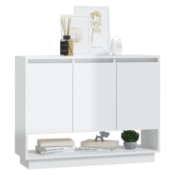 Sideboard High Gloss White 97x31x75 cm Engineered Wood