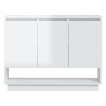 Sideboard High Gloss White 97x31x75 cm Engineered Wood