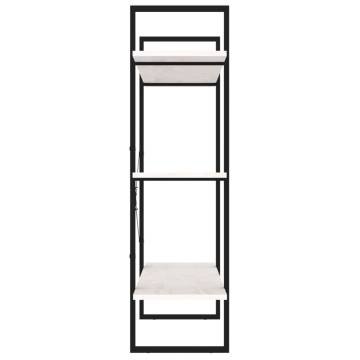 3-Tier Book Cabinet White 100x30x105 cm Solid Pine Wood