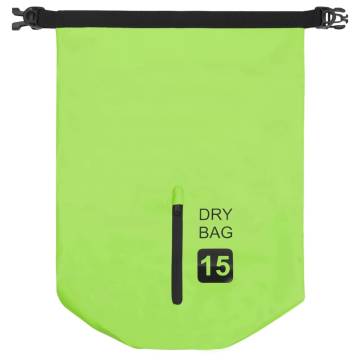 Dry Bag with Zipper Green 15 L PVC