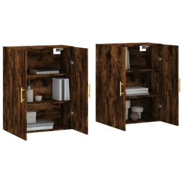 Wall Mounted Cabinets 2 pcs Smoked Oak 69.5x34x90 cm