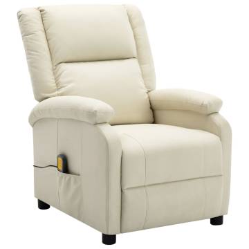 Massage Chair Cream White Faux Leather