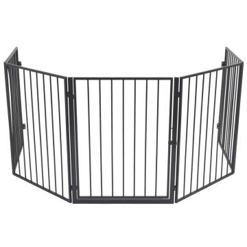 Fireplace Fence for Pets Black Steel