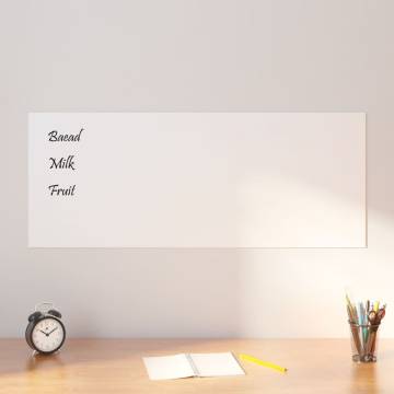 Wall-mounted Magnetic Board White 100x40 cm Tempered Glass