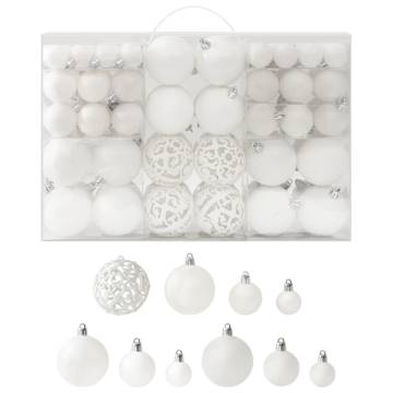 100 Piece Christmas Ball Set White