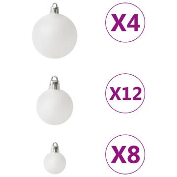 100 Piece Christmas Ball Set White