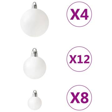 100 Piece Christmas Ball Set White