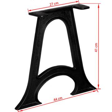 Coffee Table Legs 2 pcs with Arched Base A-Frame Cast Iron