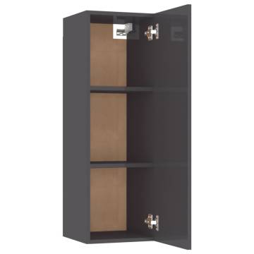 TV Cabinets 2 pcs High Gloss Grey 30.5x30x90 cm Engineered Wood