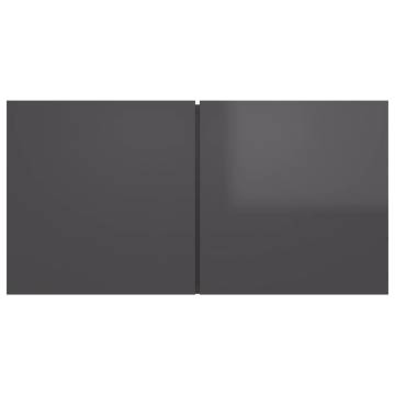 Hanging TV Cabinet High Gloss Grey 60x30x30 cm