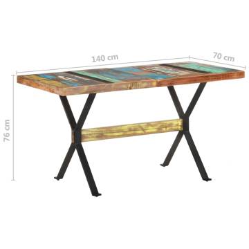 Dining Table 140x70x76 cm Solid Reclaimed Wood