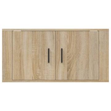 Wall Mounted TV Cabinet Sonoma Oak 80x34.5x40 cm