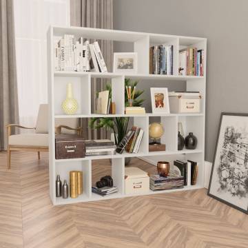 Room DividerBook Cabinet White 110x24x110 cm Engineered Wood